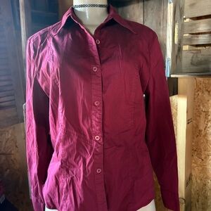 Vintage Y2K Star City Burgundy Button-Down Shirt